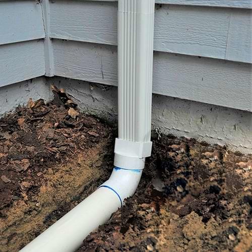 Klaus Roofing of Ohio installs gutter downspout extensions in Westerville, Columbus, Newark